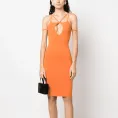 Силуэтное платье Nuvella (оранжевое, размер M)